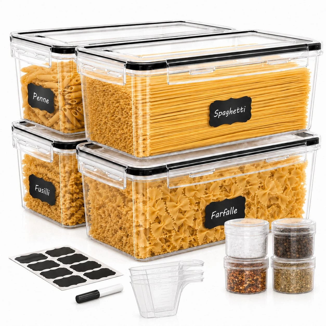 Food Snacks Label - 8PCS Airtight Food Storage Containers Set,
