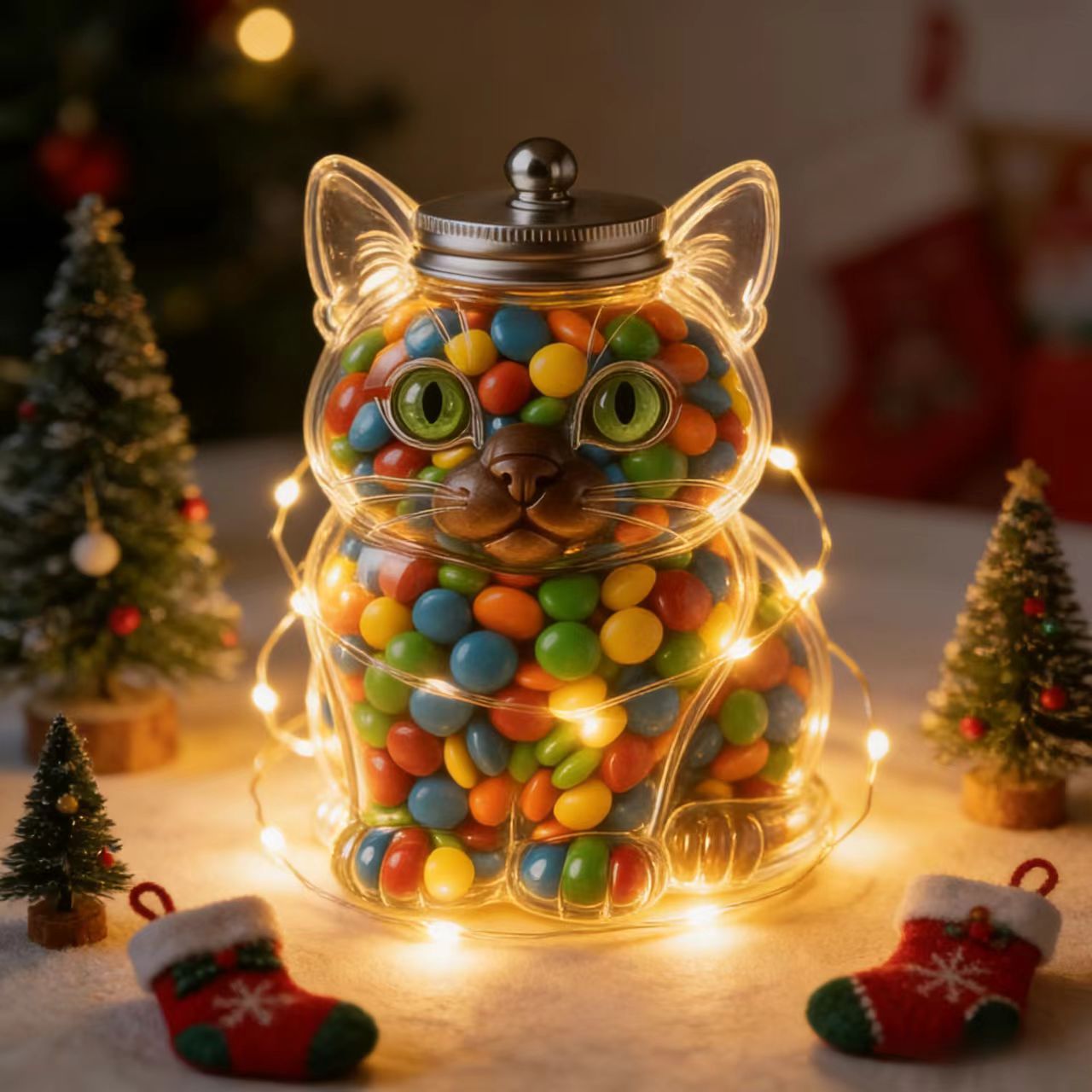 Cute Cat Shaped Glass Candy Ja - Food Snacks Candy ulasan dan harga