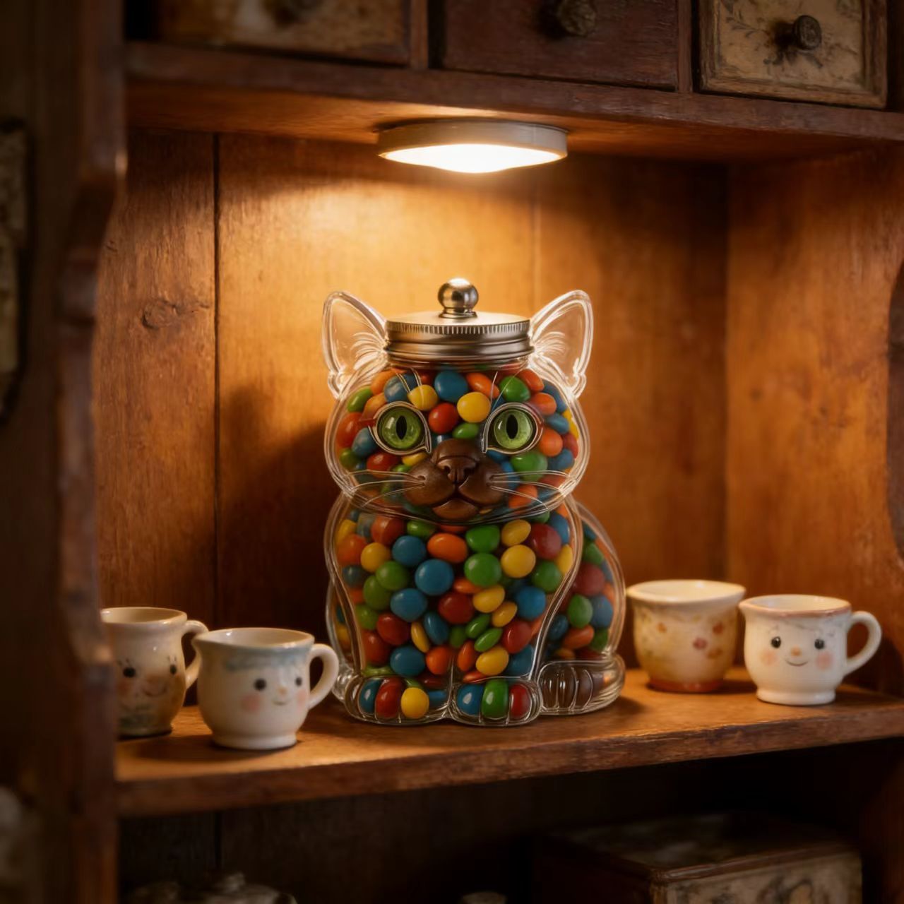 Cute Cat Shaped Glass Candy Ja - Food Snacks Candy ulasan dan harga