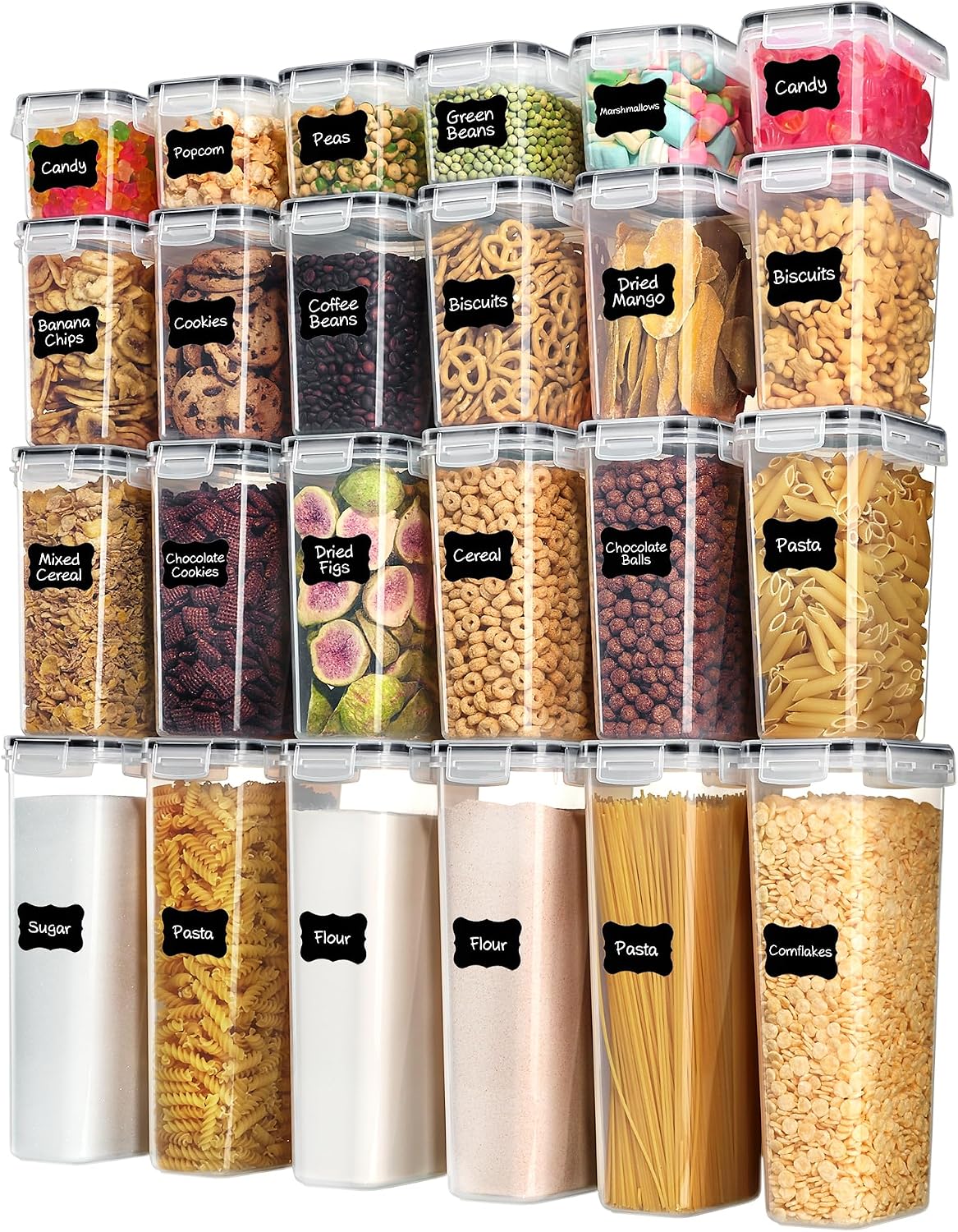 Vtopmart Airtight Food Storage - Food Snacks Label ulasan dan harga
