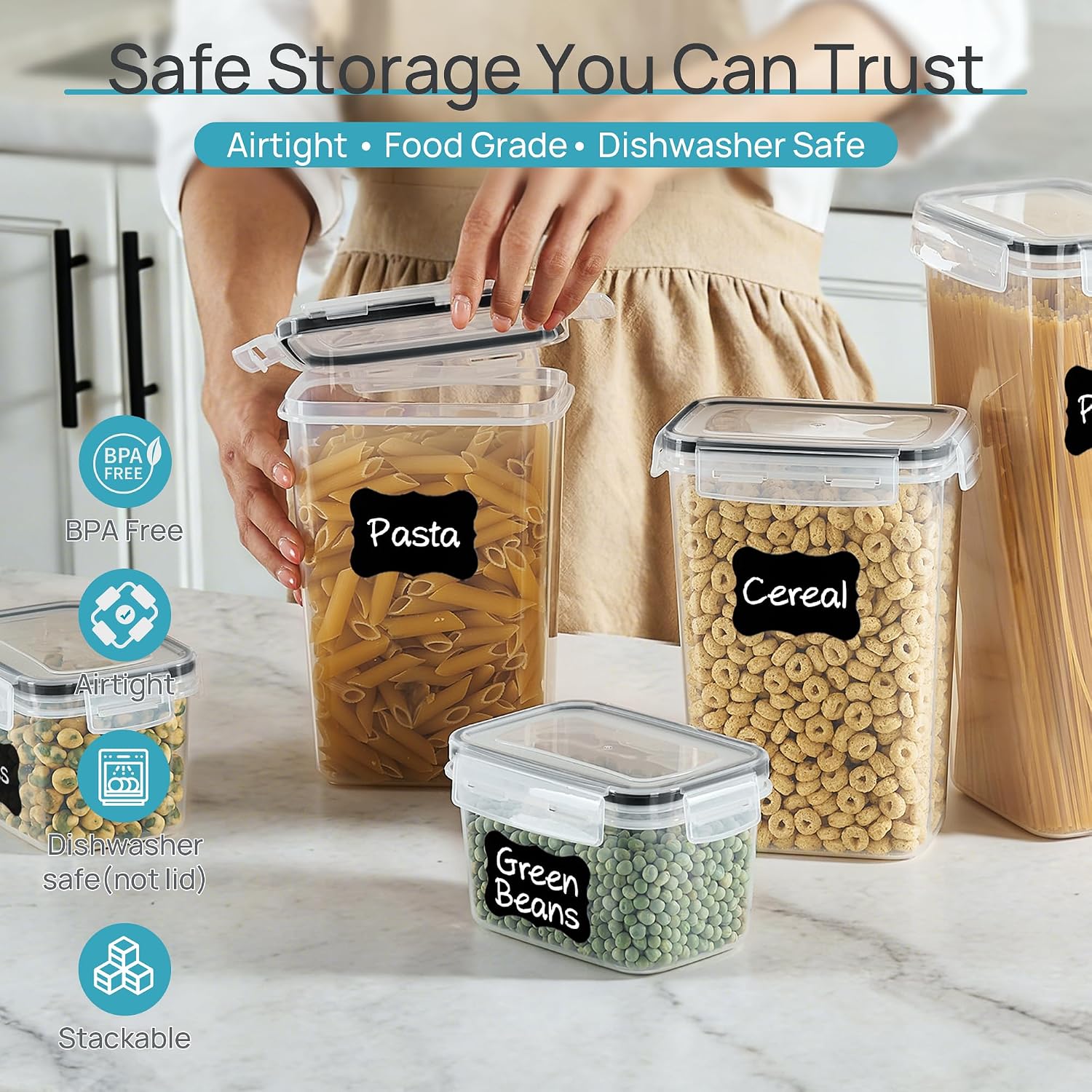 Vtopmart Airtight Food Storage - Food Snacks Label ulasan dan harga