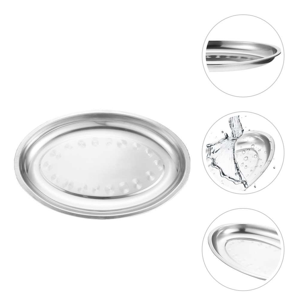 Stainless Steel Oval Serving P - Food With Snacks ulasan dan harga