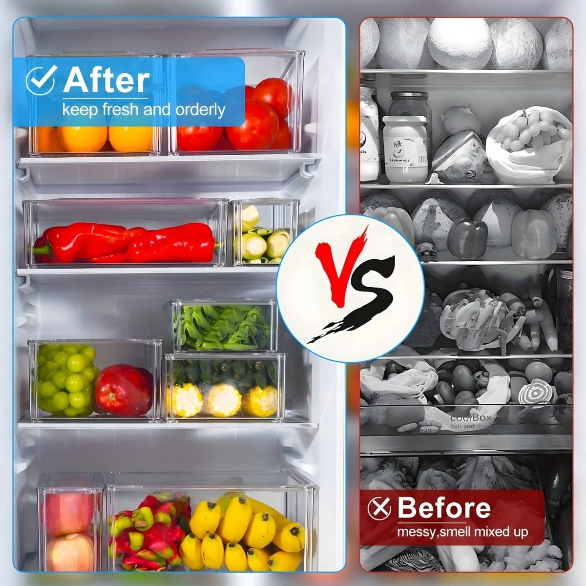 7/14 Pack Stackable Fridge Org - Food Snacks For Party ulasan dan harga