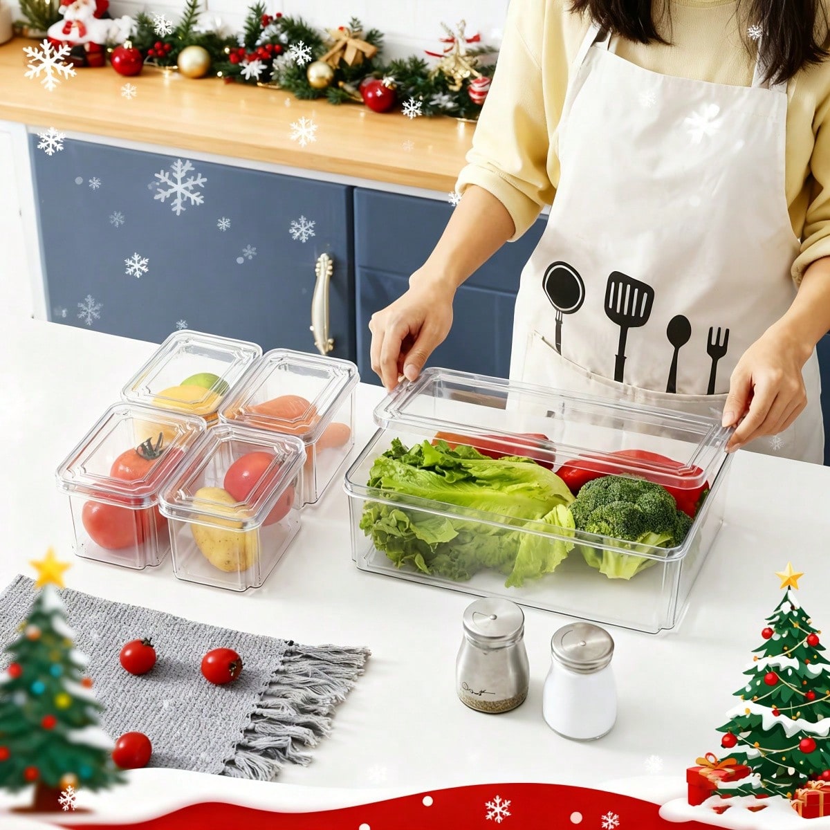 7/14 Pack Stackable Fridge Org - Food Snacks For Party ulasan dan harga