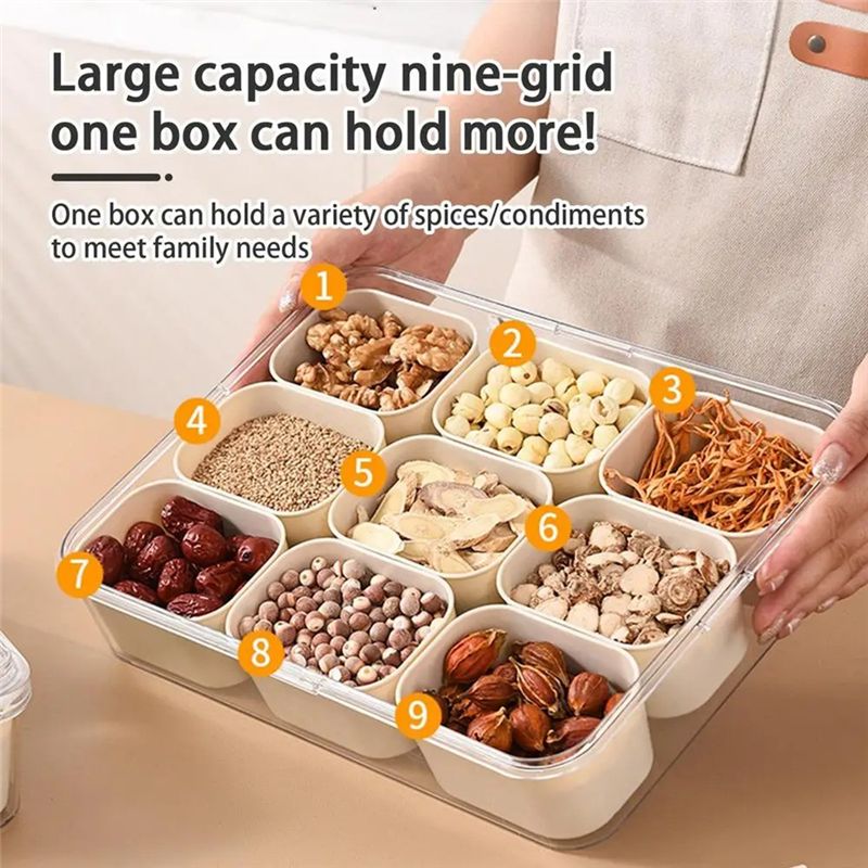 9 Compartments Divided Serving - Food Snacks Candy ulasan dan harga