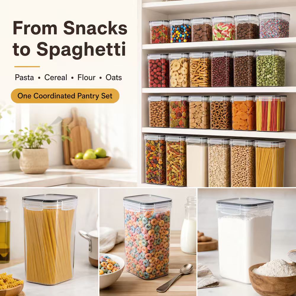 Airtight Food Storage Containe - Food Snacks Label ulasan dan harga