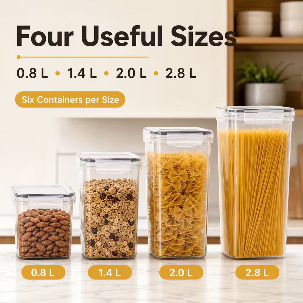Airtight Food Storage Containe - Food Snacks Label ulasan dan harga