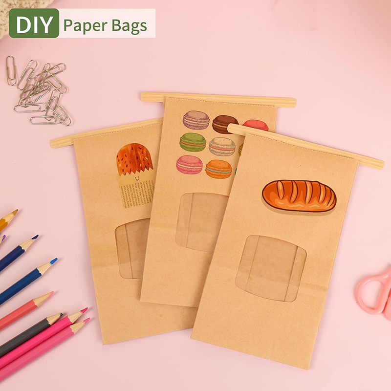 10Pcs Bakery Bags, Window Seal - Food Snacks For Christmas ulasan dan harga