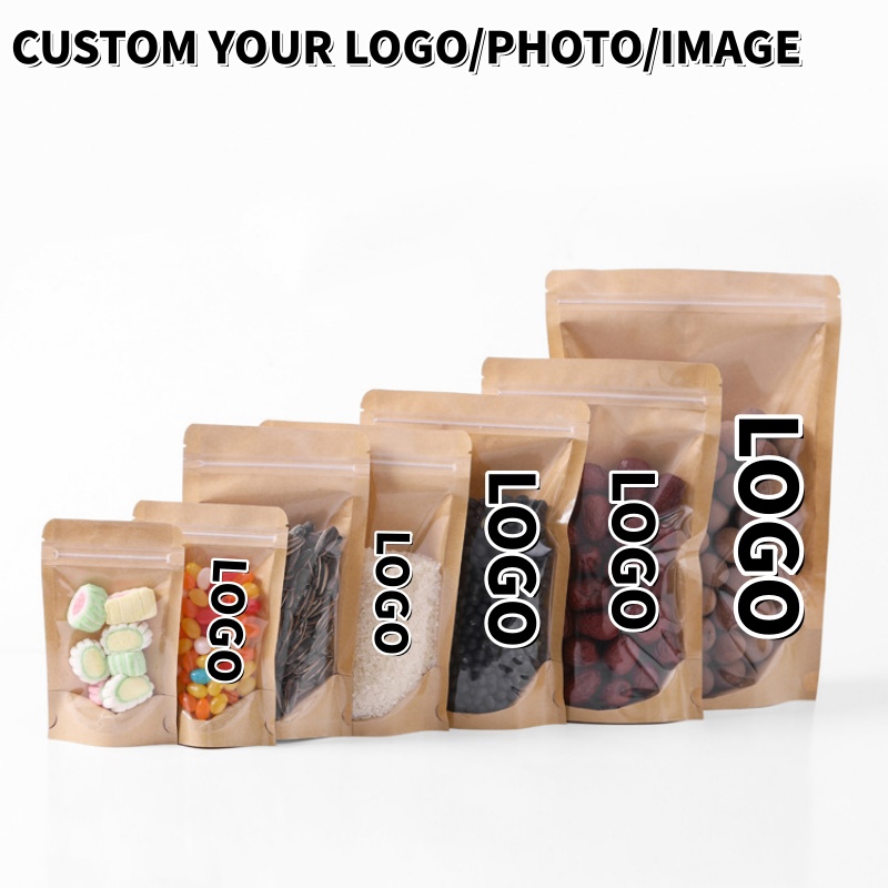 100PCS Clear Front Stand Up Kr - Food Snacks For Christmas ulasan dan harga
