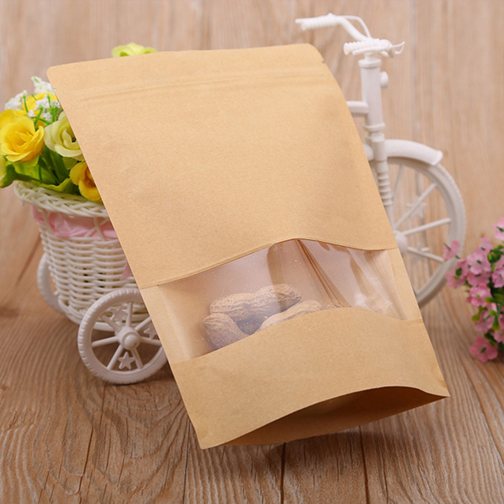 50Pcs Kraft Paper Zipper Seale - Food With Snacks ulasan dan harga