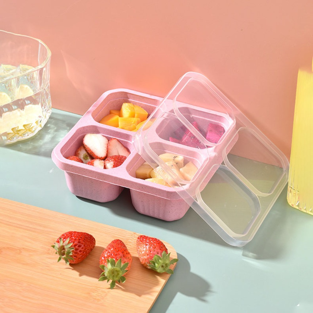 1pc Reusable Wheat Straw 4 Com - Food Prep Snacks ulasan dan harga