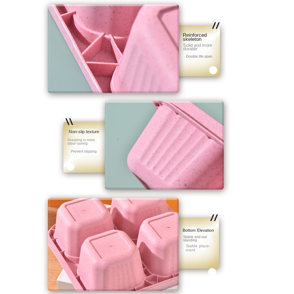 1pc Reusable Wheat Straw 4 Com - Food Prep Snacks ulasan dan harga