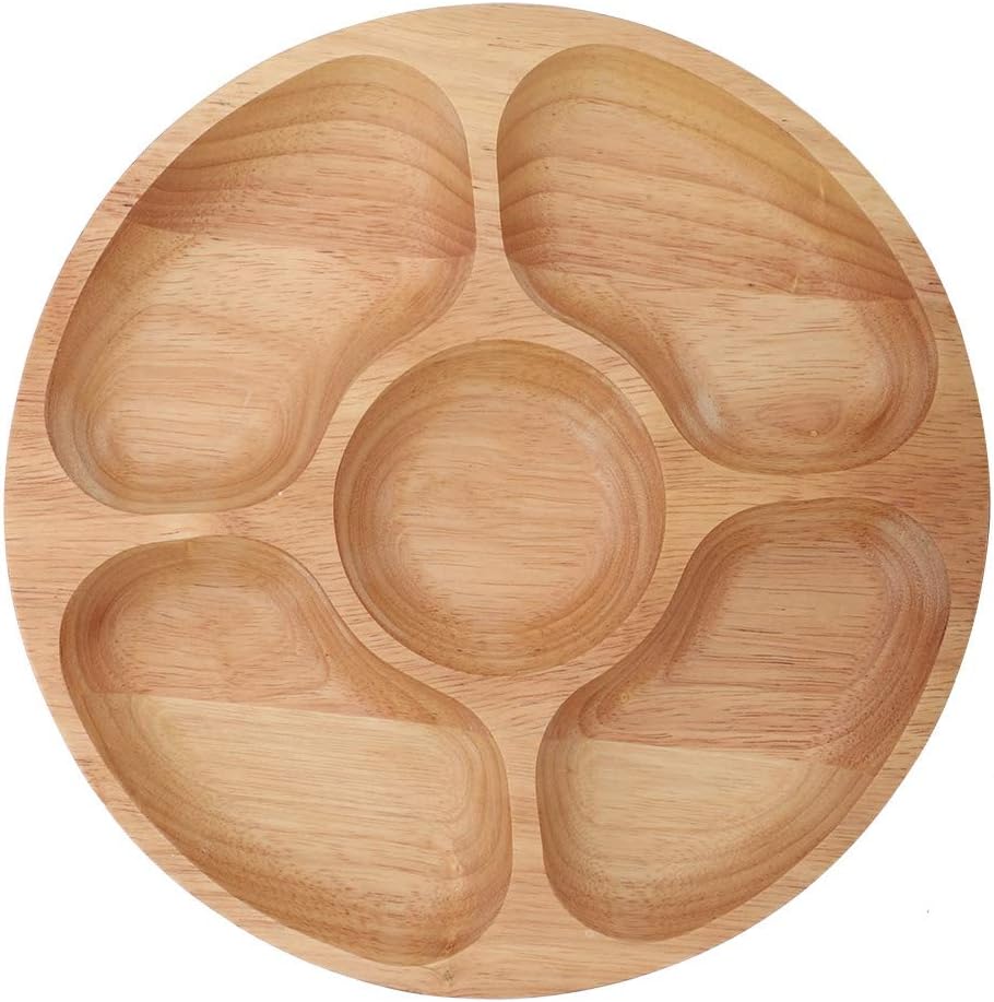 5 Sectional Tray, Wooden Divid - Food Snacks Candy ulasan dan harga