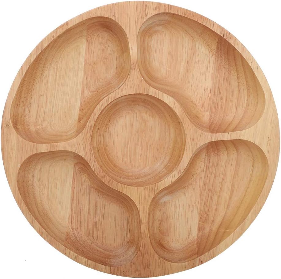 5 Sectional Tray, Wooden Divid - Food Snacks Candy ulasan dan harga