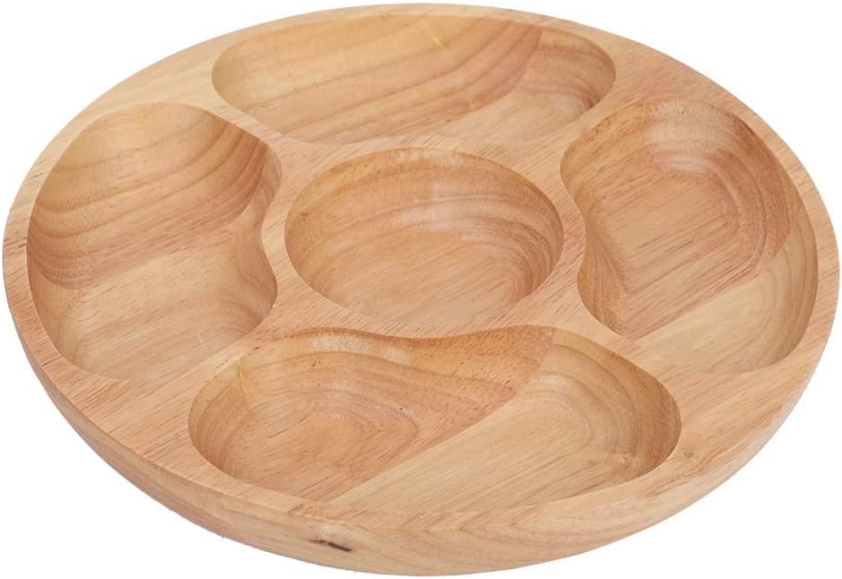 5 Sectional Tray, Wooden Divid - Food Snacks Candy ulasan dan harga