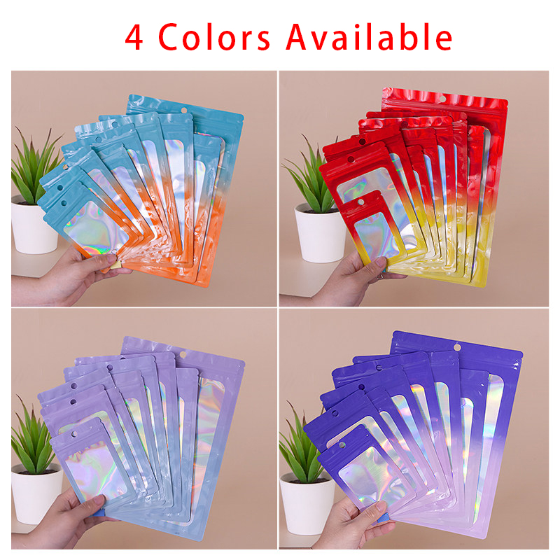 Holographic Color Square Zippe - Food With Snacks ulasan dan harga