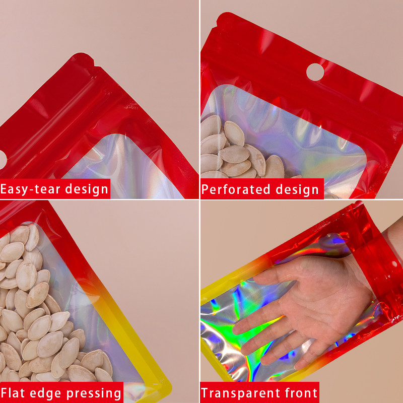 Holographic Color Square Zippe - Food With Snacks ulasan dan harga
