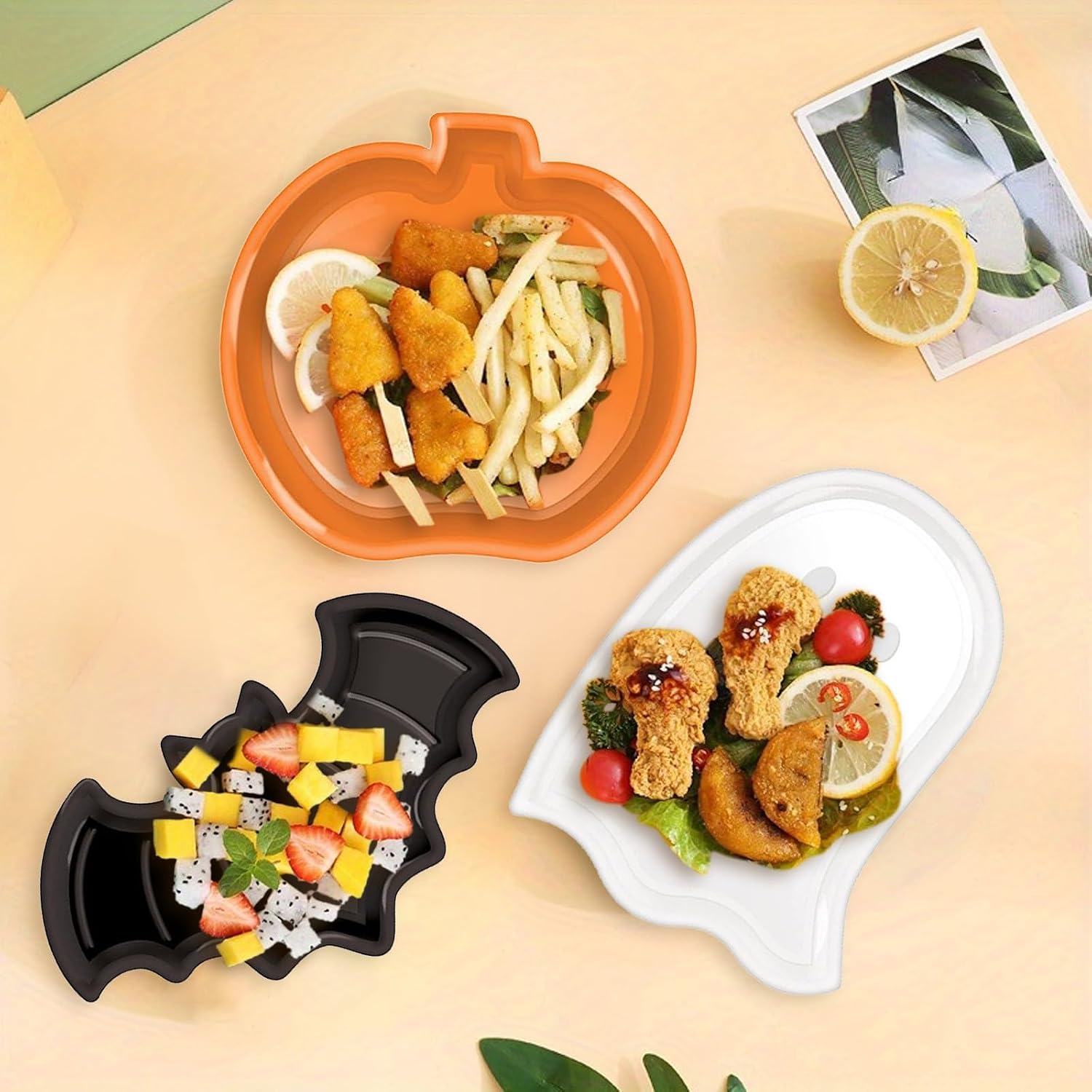 Reusable Halloween Plates Set  - Food Snacks Candy ulasan dan harga