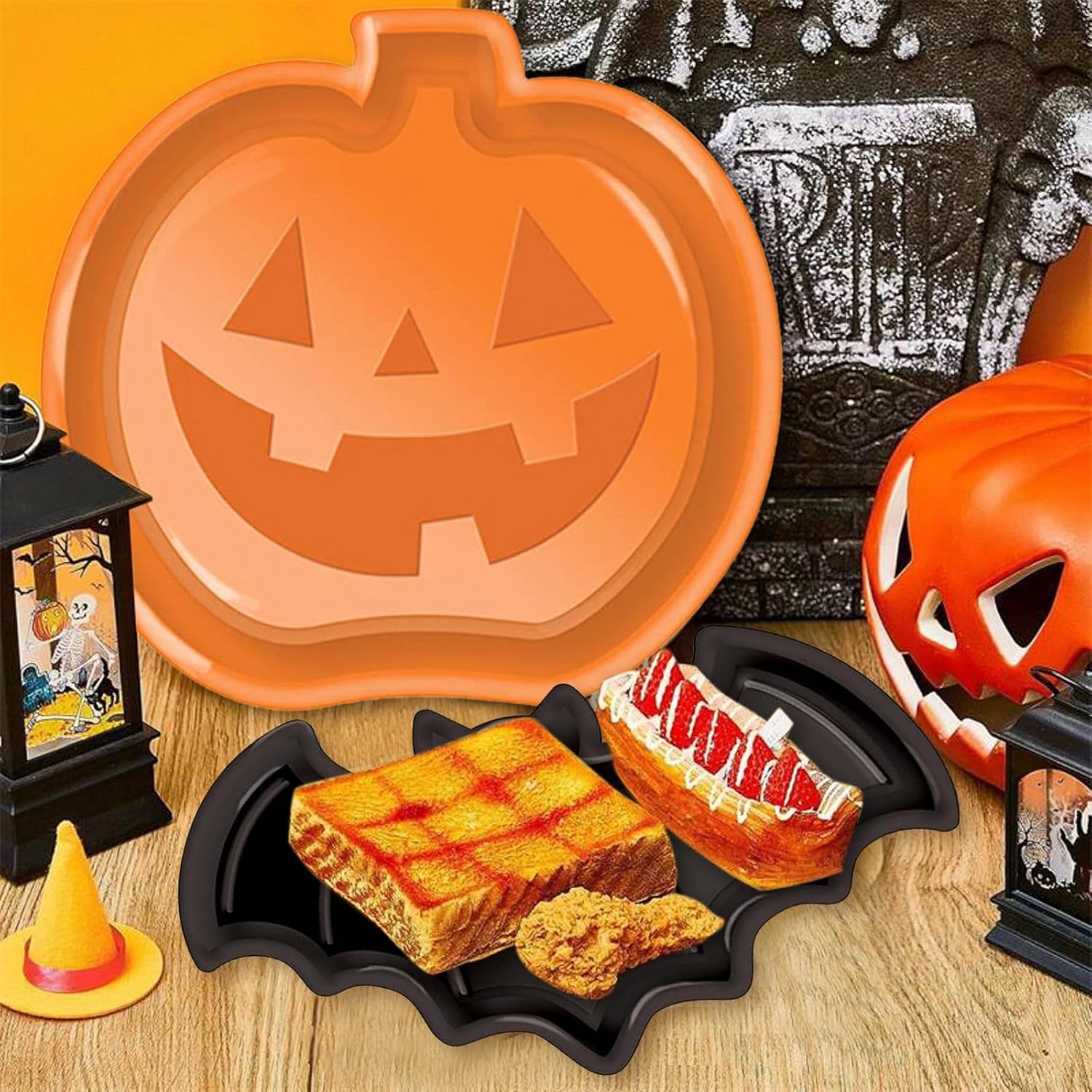 Reusable Halloween Plates Set  - Food Snacks Candy ulasan dan harga