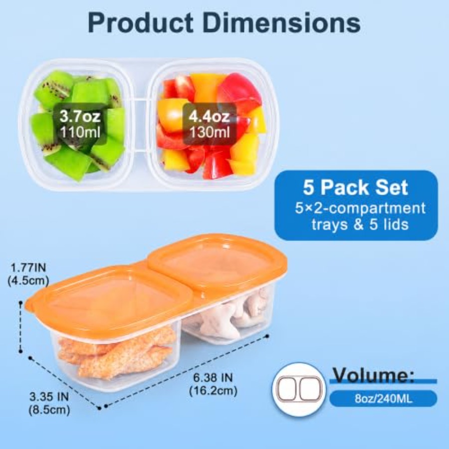 5-Pack Reusable Snack Containe - Food Prep Snacks ulasan dan harga