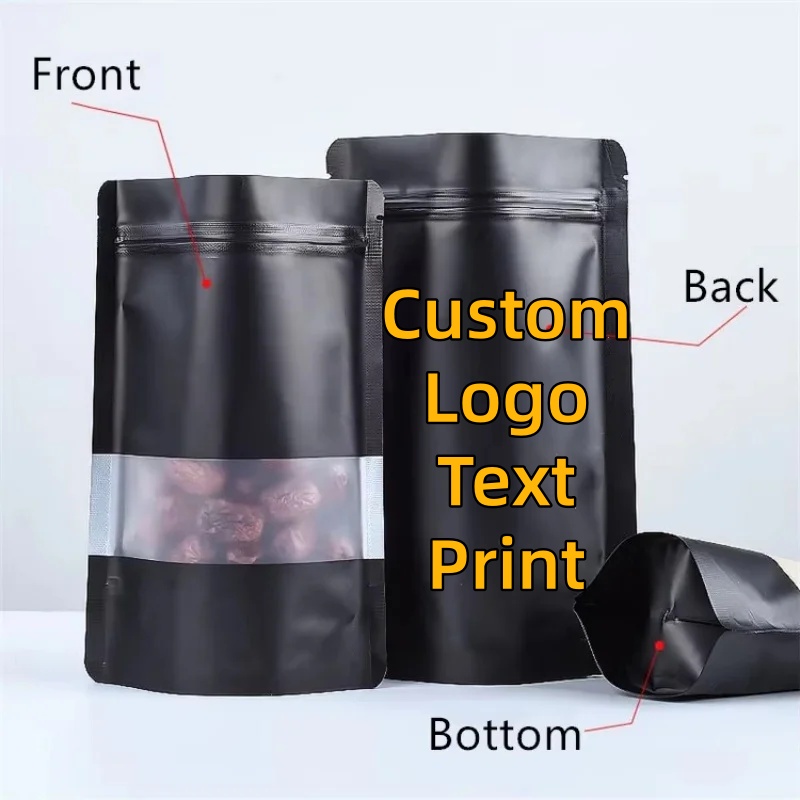 100PCS Stand-up Matte Black Al - Food Snacks For Christmas ulasan dan harga