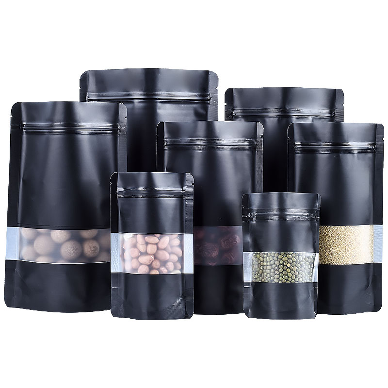 100PCS Stand-up Matte Black Al - Food Snacks For Christmas ulasan dan harga