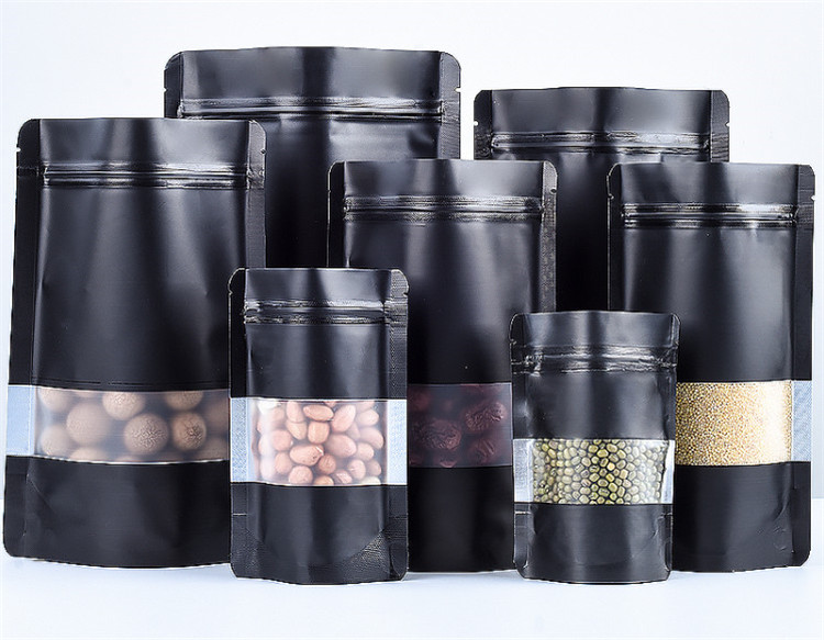 100PCS Stand-up Matte Black Al - Food Snacks For Christmas ulasan dan harga