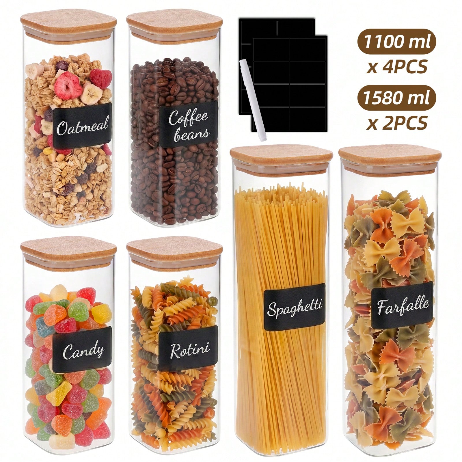 Glass Food Storage Containers  - Food Snacks Label ulasan dan harga