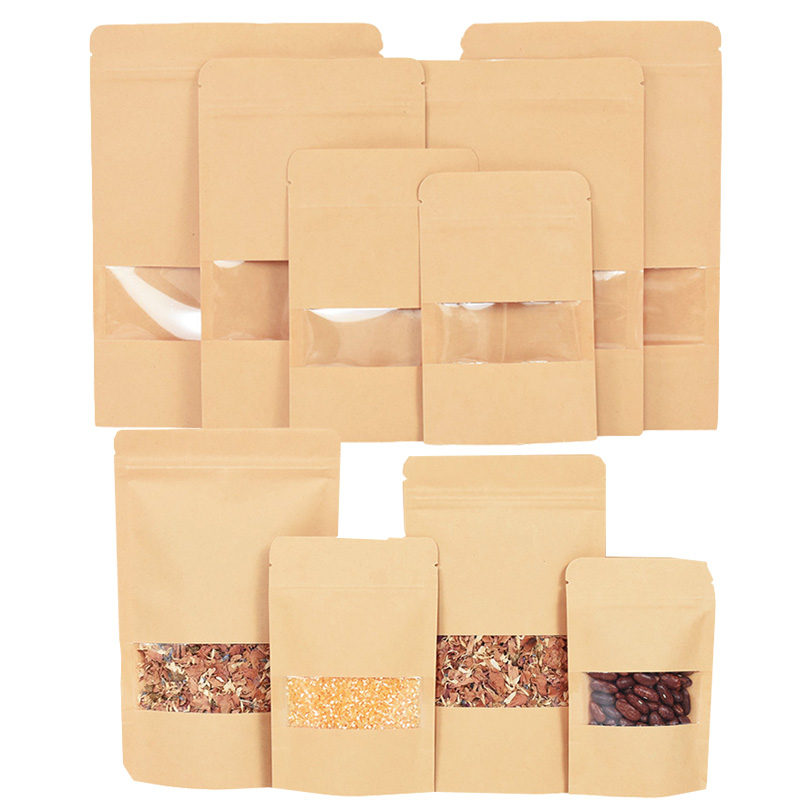 20/50pcs Kraft Paper Zip Lock  - Food Snacks For Christmas ulasan dan harga