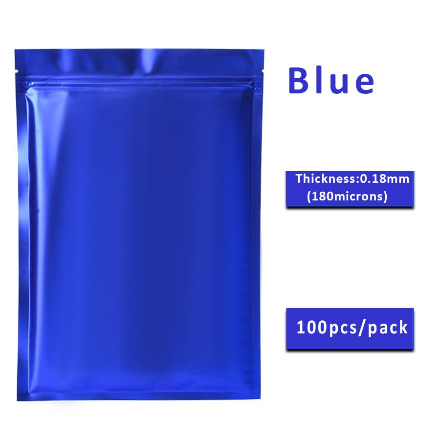 100pcs Matte Blue Foil Zipper  - Food With Snacks ulasan dan harga