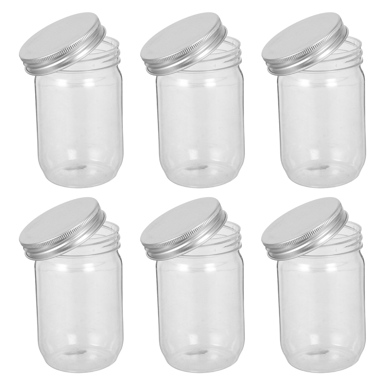6Pcs Clear Plastic Mason Jars  - Food Snacks Candy ulasan dan harga