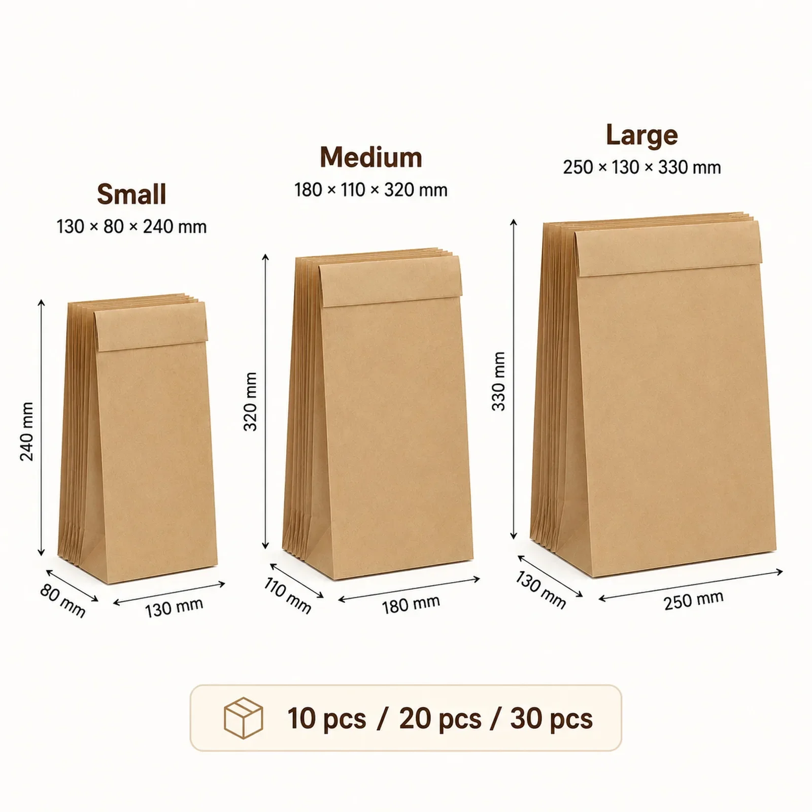 10-30Pcs Small Brown Kraft Pap - Food Snacks Candy ulasan dan harga