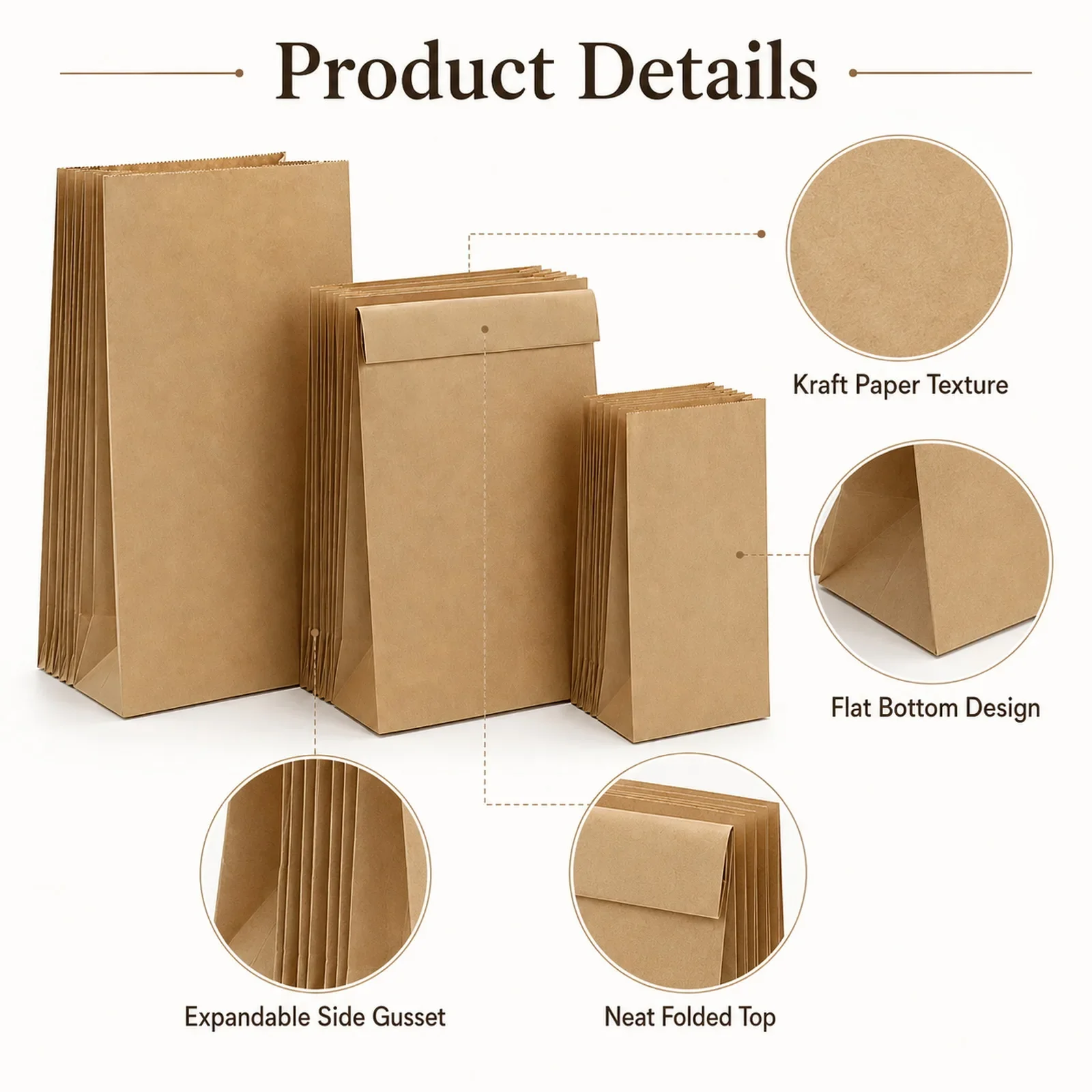 10-30Pcs Small Brown Kraft Pap - Food Snacks Candy ulasan dan harga