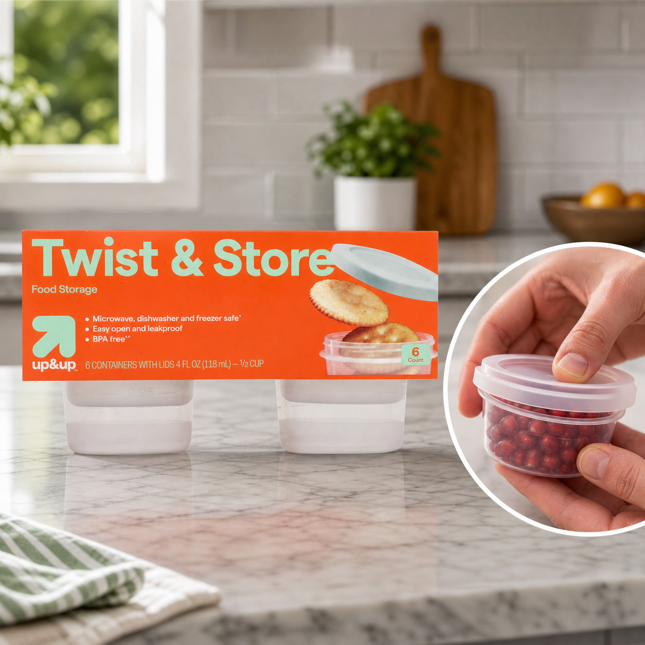 6ct Round Twist-Lock Food Stor - Food Prep Snacks ulasan dan harga