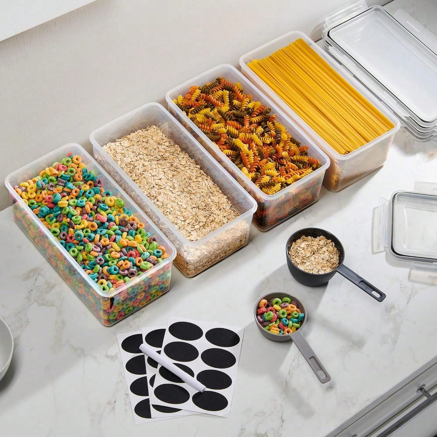 8PCS Airtight Food Storage Con - Food Snacks Label ulasan dan harga