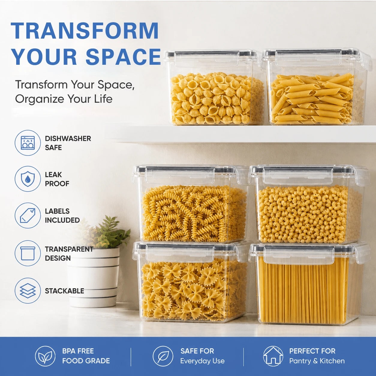 8PCS Airtight Food Storage Con - Food Snacks Label ulasan dan harga